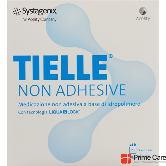 TIELLE NON ADHESIVE foam dressing 15x15cm non-adhesive 10 pieces