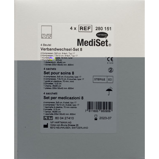 Mediset dressing set No 8 4 Btl