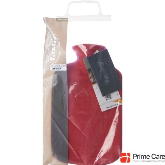 Fashy hot water bottle thermoplastics with fleece reference 2l Cranberry