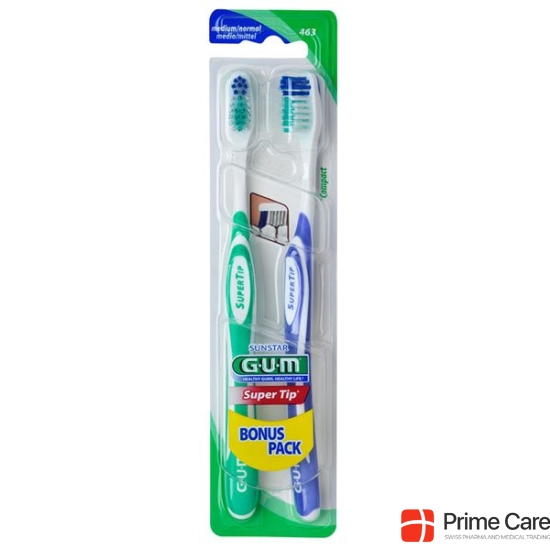 GUM SUNSTAR SUPER TIP toothbrush compact medium Duo