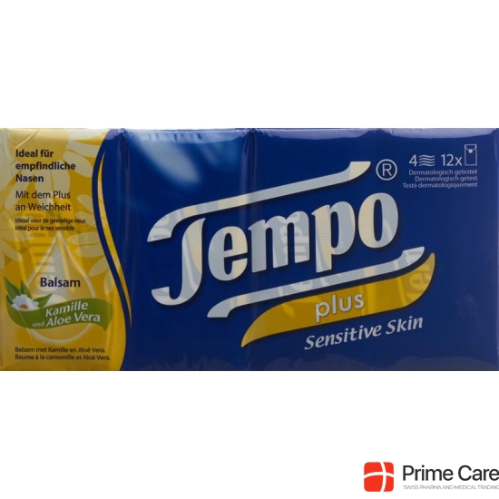 Tempo handkerchiefs soft & sensitive 12 x 9 units