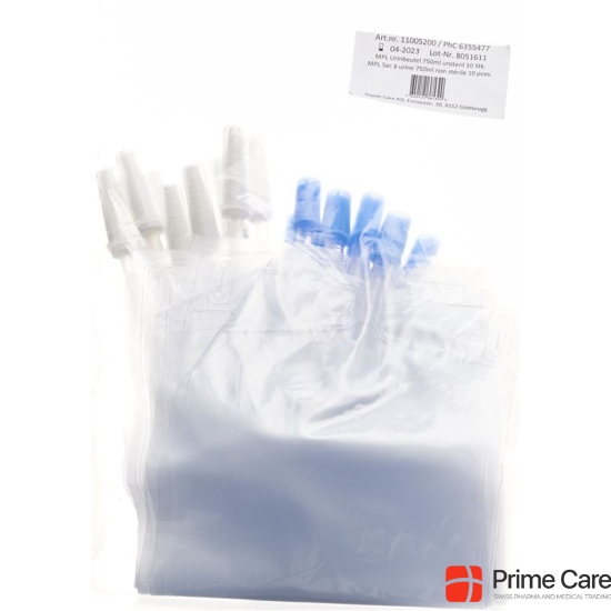 MPL urine bag 750ml 12cm with drain sterile 10 pcs