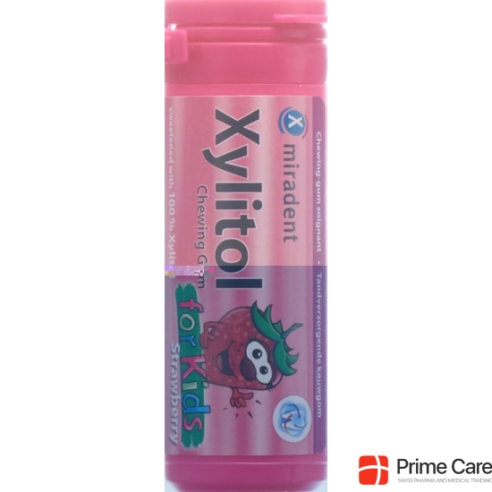 Miradent xylitol gum for Kids strawberry 30 pcs