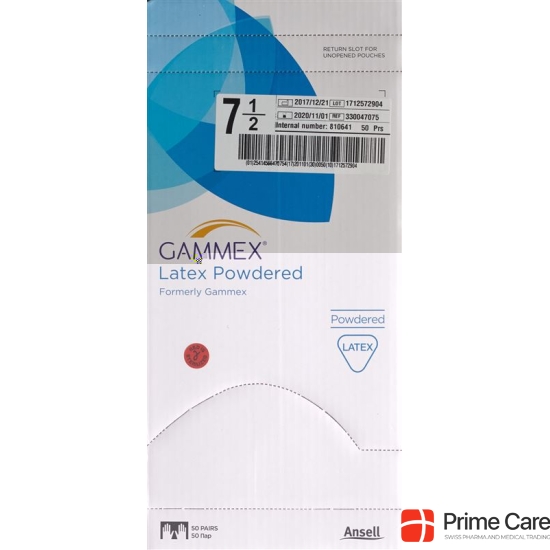 Gammex 7½ latex surgical gloves Powdered 50 pairs