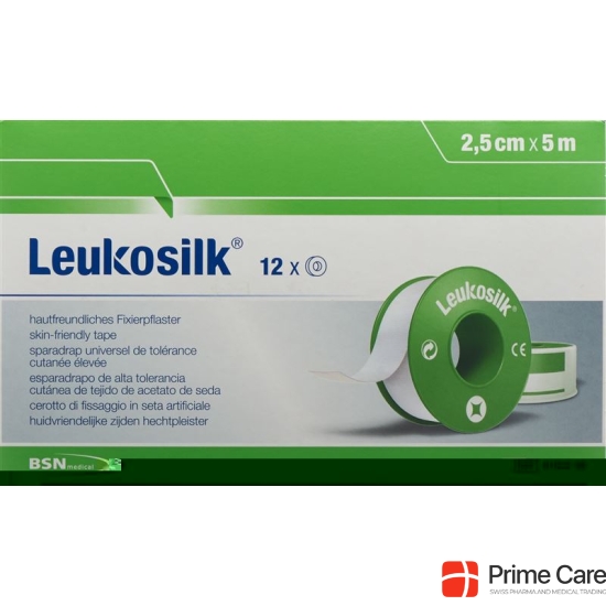 Leukosilk skin-friendly Fixing 5mx2.5cm 12 pcs