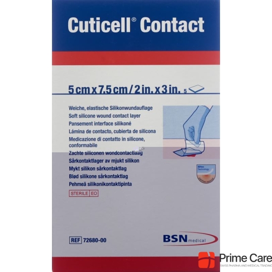 Contact Cuticell silicone dressing 5x7.5cm 5 pcs