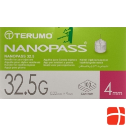 Terumo pen needle NANO PASS 32.5g 0.22x4mm cannula for injection pen 100 pcs