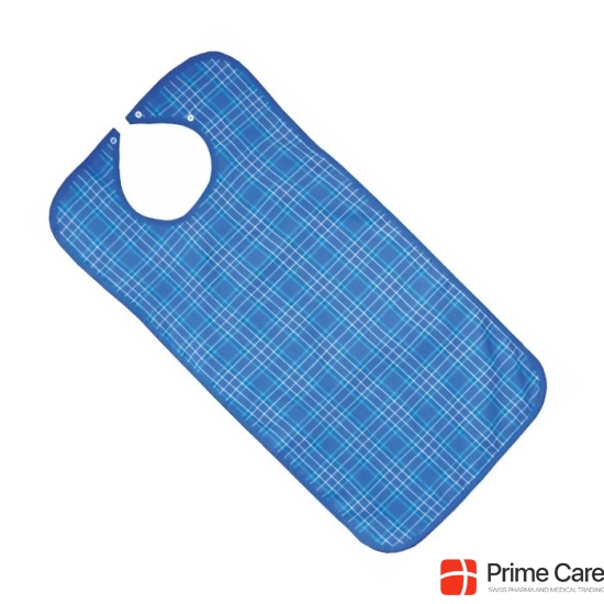 Sundo bib checkered blue 45x90cm snap fastener washable up to 60 °