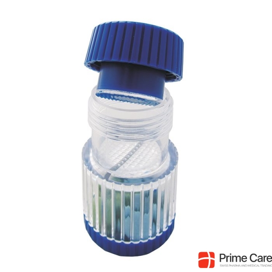 Sundo tablets mortar with screw cap blue-transparent