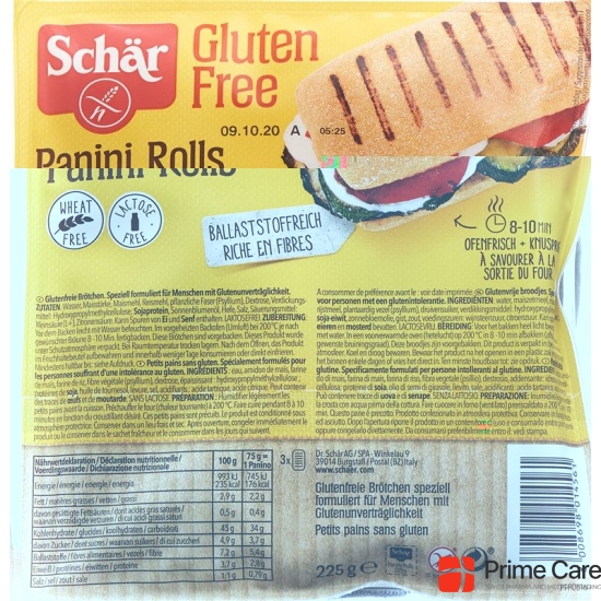 Schär Panini Rolls gluten free 225 g