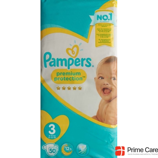 Pampers Premium Protection Gr3 6-10kg Midi Sparpackung 50 pcs