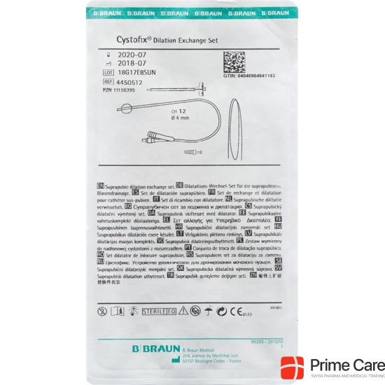 Cystofix dilatation change cutlery CH12 40cm straight