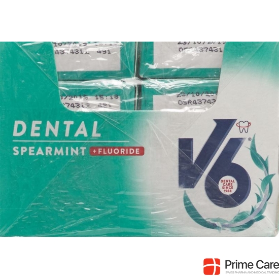 V6 Dental Care Gum Spearmint + 24 fluorides Box