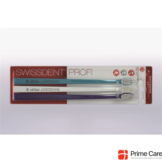 Swissdent Whitening Toothbrush Trio turquoise white blue soft