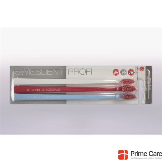 Swissdent Gentle toothbrush Trio white pink light blue extra soft