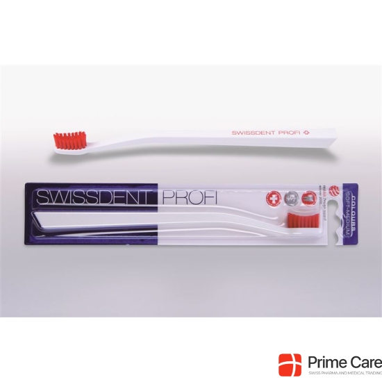 Swissdent Colors white toothbrush / red soft-medium