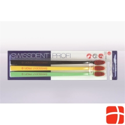 Swissdent Colors Toothbrush Trio black yellow green soft-medium