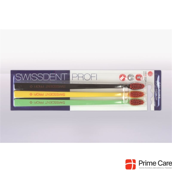 Swissdent Colors Toothbrush Trio black yellow green soft-medium