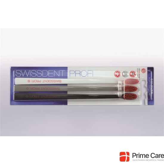 Swissdent Colors Toothbrush Trio white gray black soft-medium