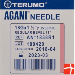 Terumo Agani disposable cannula 18G 1.2x38mm pink 100 pcs