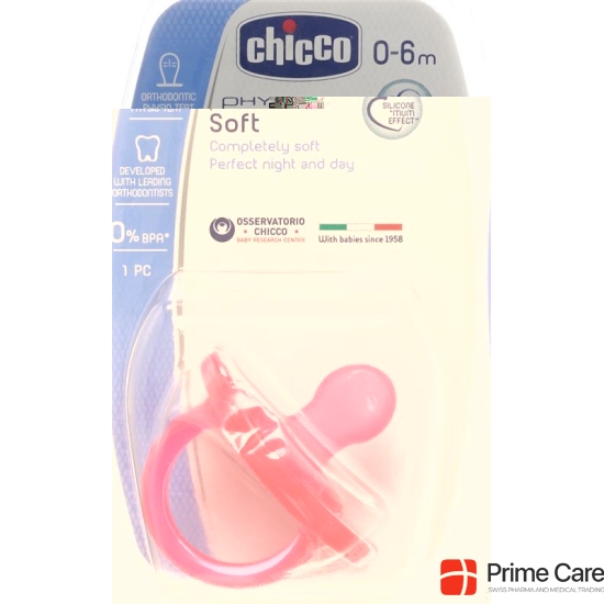 Chicco Physiological Soother GOMMOTTO PINK Silicone mini 0-6m DE / FR