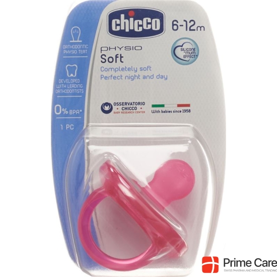 Chicco Physiological pacifier GOMMOTTO PINK silicone medium 6-16m DE / FR