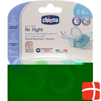 Chicco Physiological Silicone Soother mini GLOWING 0-6m CASE IT / DE / FR 2 pcs