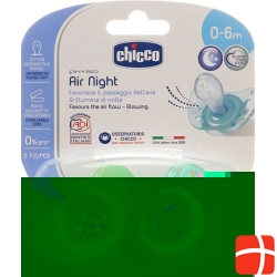 Chicco Physiological Silicone Soother mini GLOWING 0-6m CASE IT / DE / FR 2 pcs