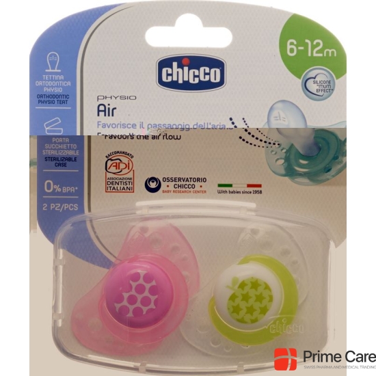 Chicco Physiological Soother silicone medium PINK 6-16m CASE IT / DE / FR 2 pcs