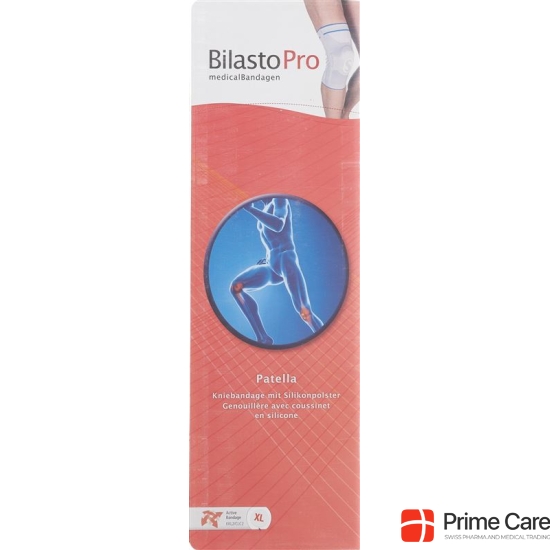 Bilasto Pro patella knee bandage L gray with silicone pad 1 spiral spring laterally