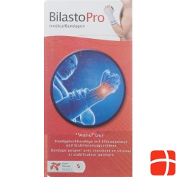 Bilasto Pro Manu major Handgelenkbandage S left gray with rail silicon pads Velcro