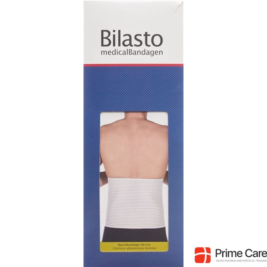 Bilasto abdominal bandage Men S White with Micro-Velcro