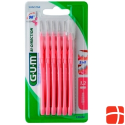 GUM SUNSTAR Bi-Direction ISO 1 1.2mm conic pink 6 pieces