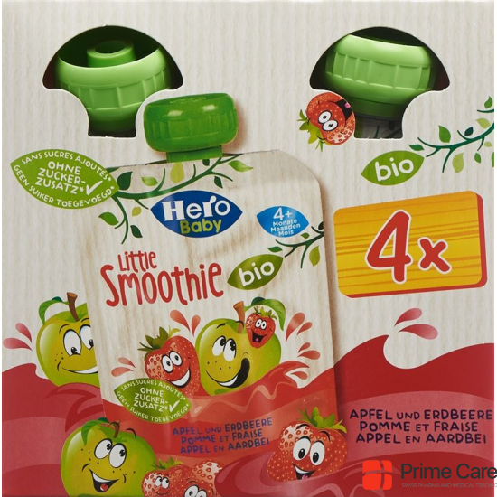 Hero Baby Organic Smoothie Apple Strawberry 4 x 90 g