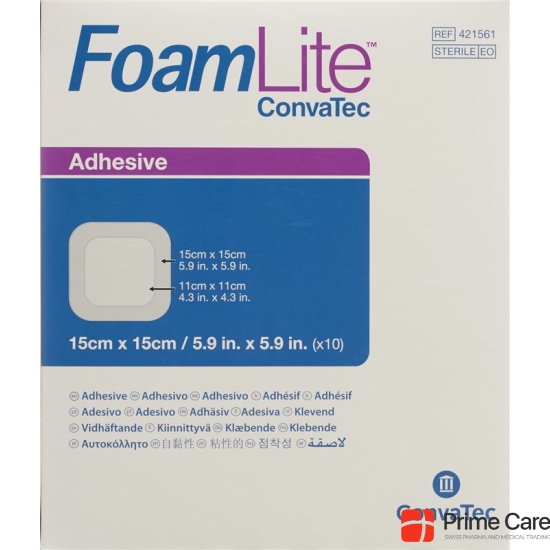 Foam Lite Convatec silicone foam dressing 15x15cm 10 pcs