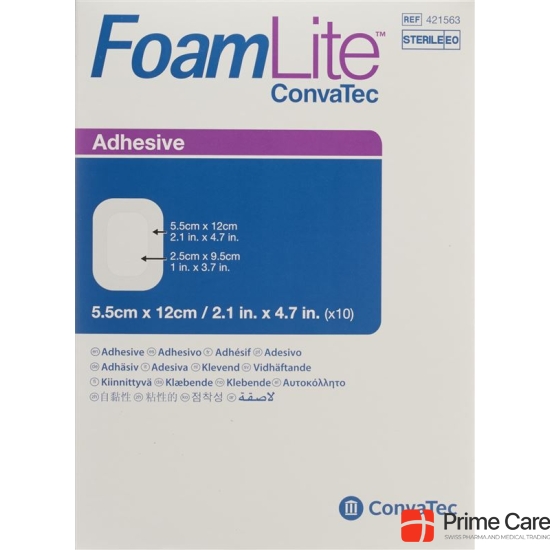 Foam Lite Convatec silicone foam dressing 5.5x12cm 10 pcs