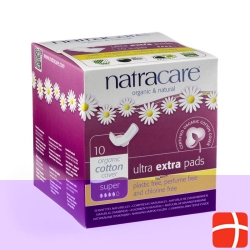 Natracare Sanitary Napkins Wing Ultra Extra Super 10 pieces