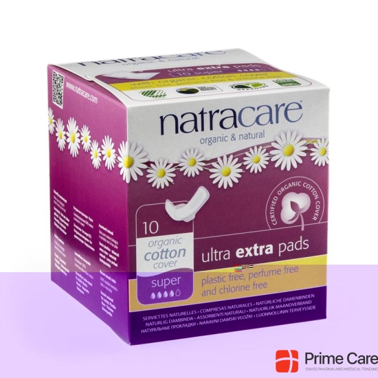 Natracare Sanitary Napkins Wing Ultra Extra Super 10 pieces