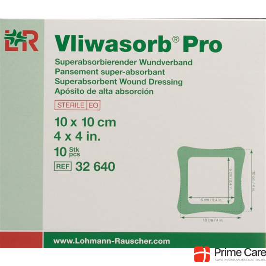 Vliwasorb Pro Wundverband 10x10cm 10 Stück buy online