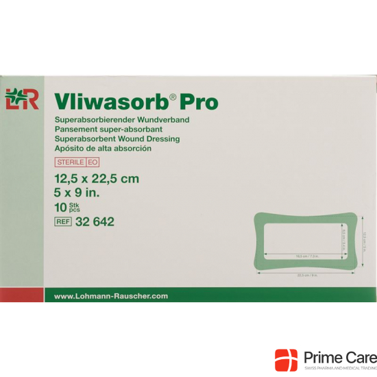 Vliwasorb Pro Wundverband 12.5x22.5cm 10 Stück buy online