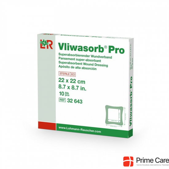 Vliwasorb Pro Wundverband 22x22cm 10 Stück buy online
