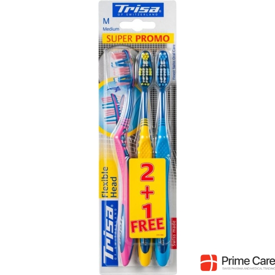 Trisa Flexible Head Zahnbürste Trio Medium 3 Stück buy online