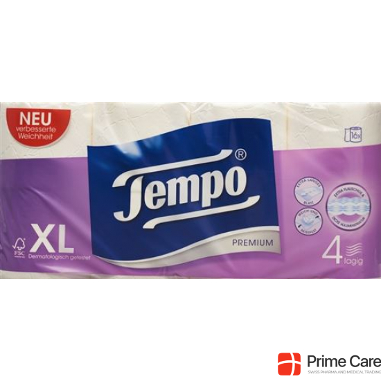 Tempo Prem Toilettenpapier Weiss 4-lagig 110bl 9 Stück buy online