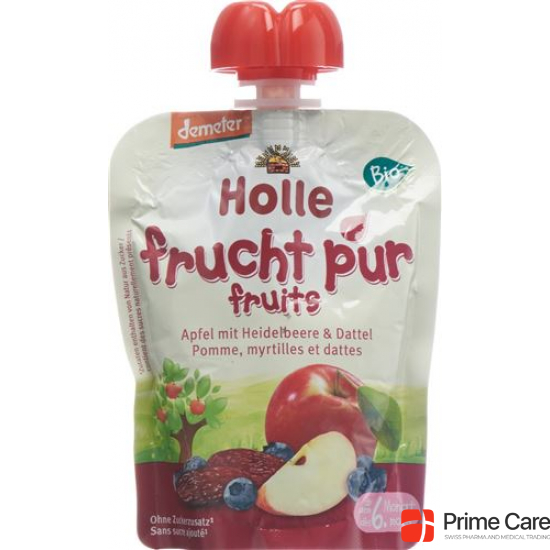 Holle Pouchy Apfel mit Heidelb&dattel 90g buy online