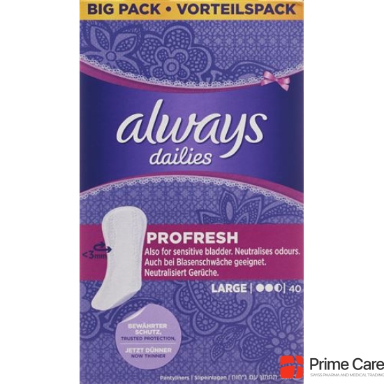 Always Slipeinlage Profresh Large Vorteilsp 40 Stück buy online