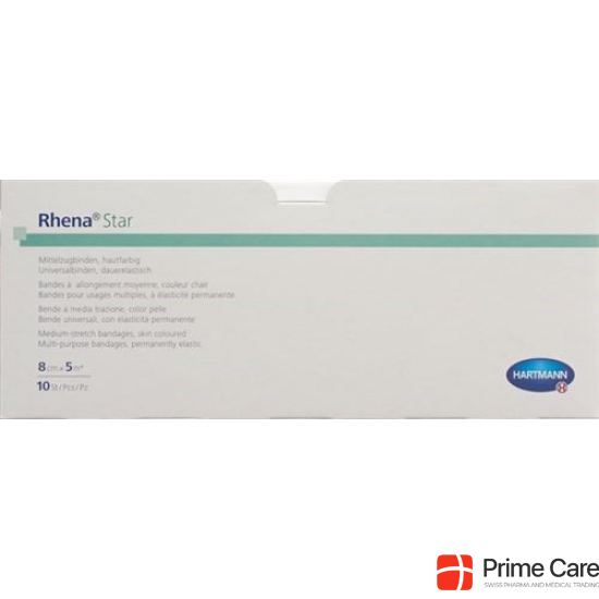 Rhena Star Elastisch Binden 8cmx5m Hautfarbig Offen 10 Stück buy online