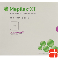 Mepilex Safetac XT Schaumverband 15x15cm 5 Stück