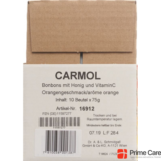 Carmol Lutschbonbons Orange Beutel 75g buy online