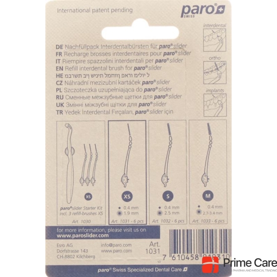 Paro Slider Refill-Brushes XS 6 Stück buy online