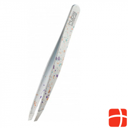 Rubis tweezers action painting oblique white inox